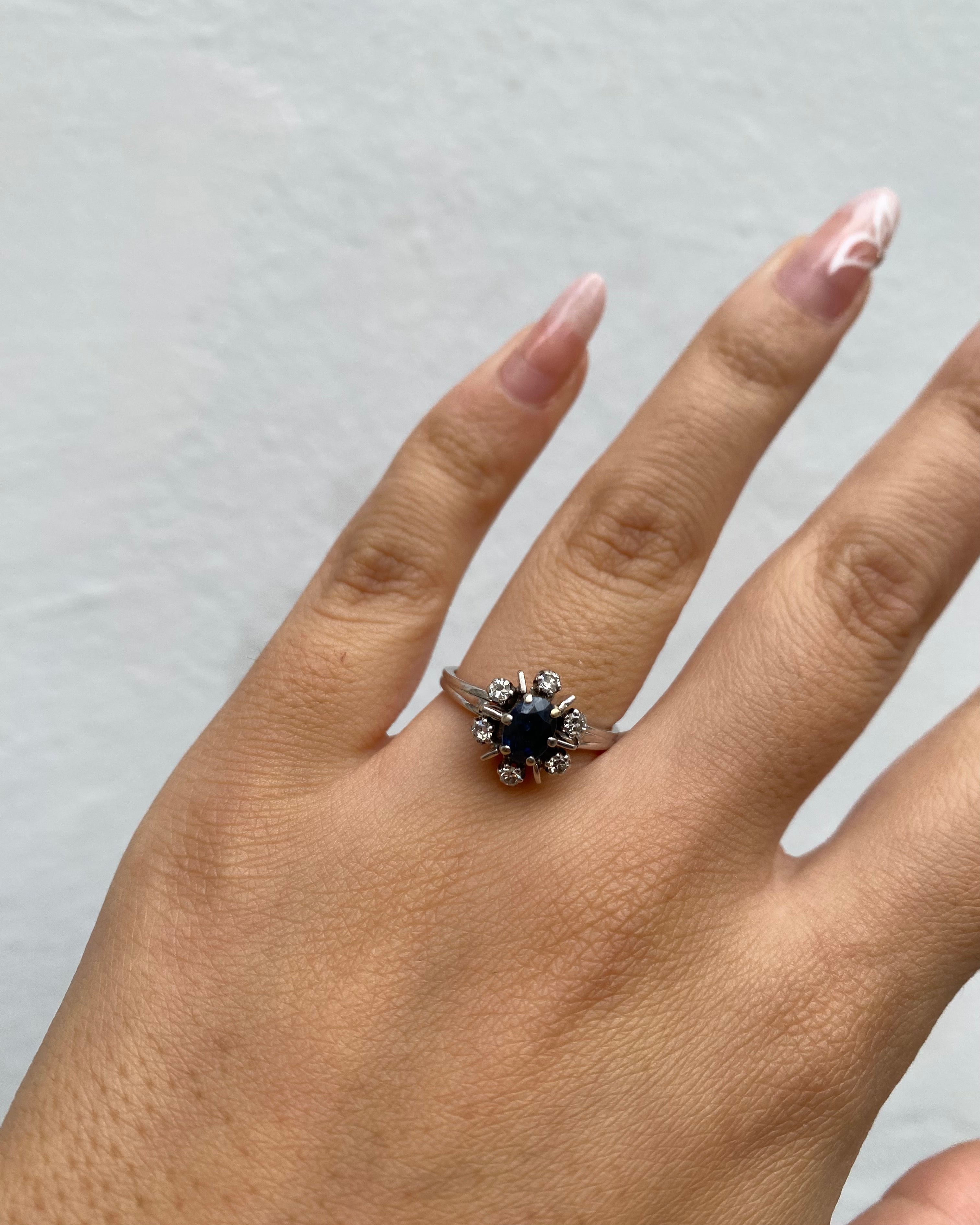 Bague Marguerite Saphir &amp; Diamants &quot;Rosaine&quot;