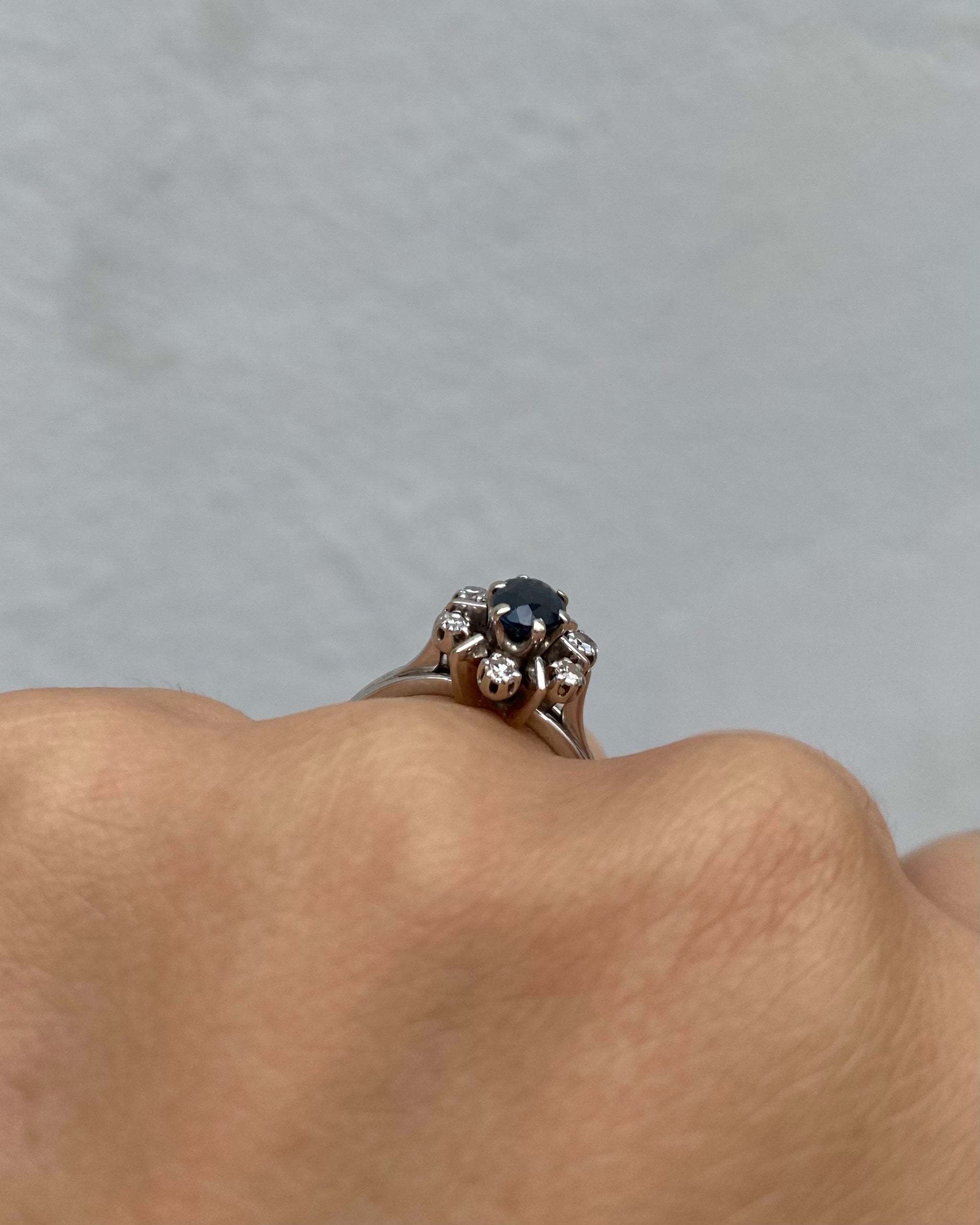 Bague Marguerite Saphir &amp; Diamants "Rosaine"