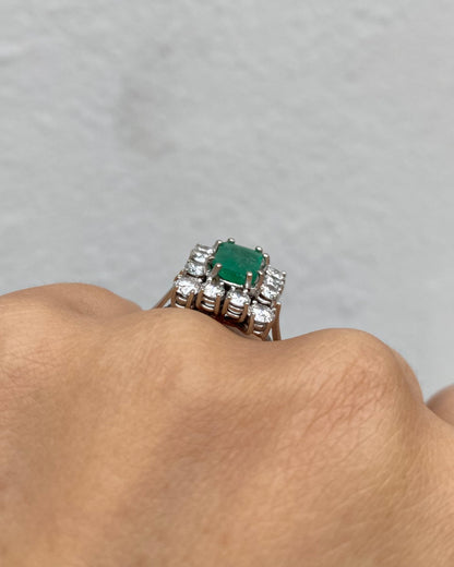 Bague Marguerite Émeraude 1 carat et diamants 1.04 carat &quot;Laureline&quot;
