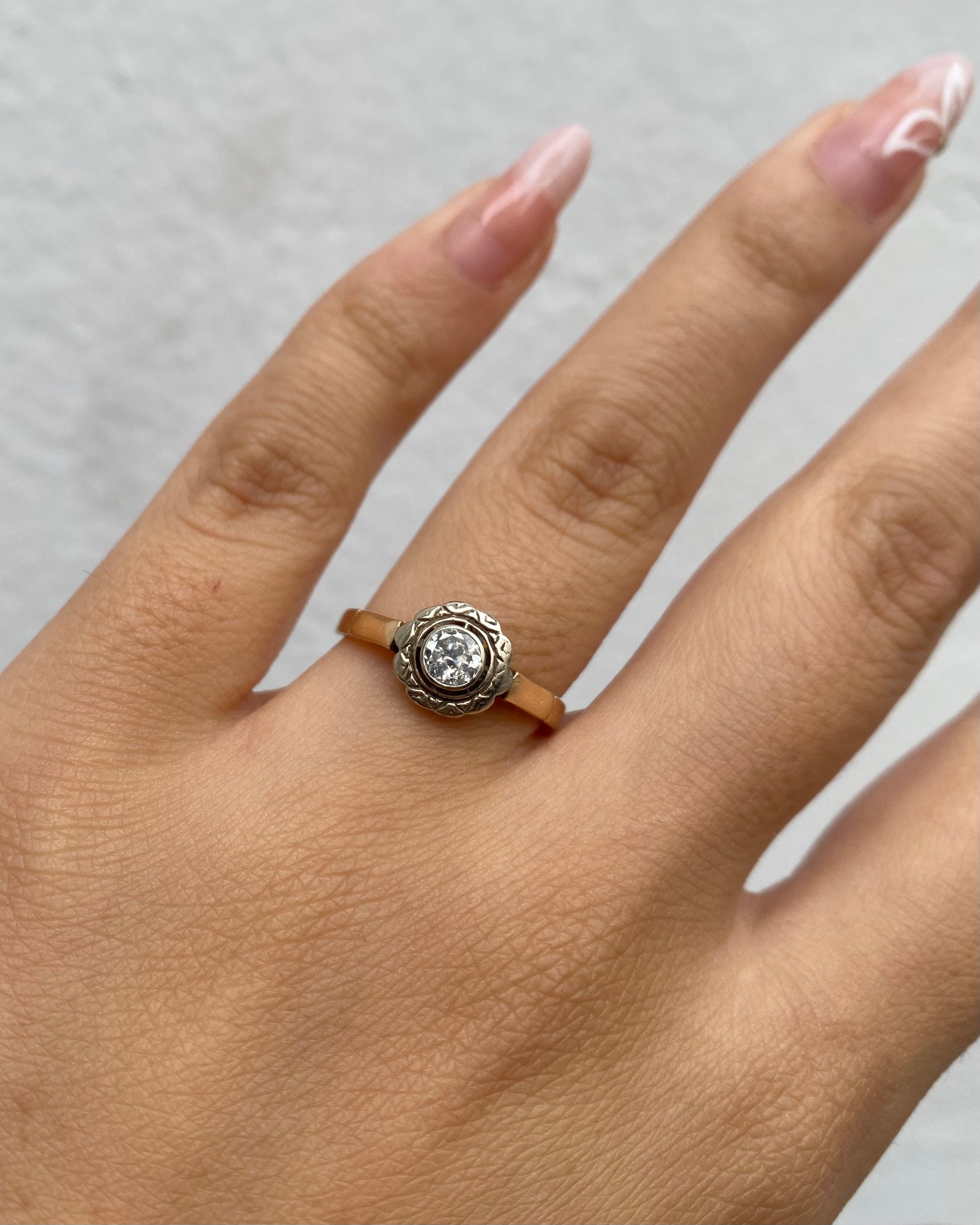 Bague Art Déco Diamant 0.23 carat "Théa"