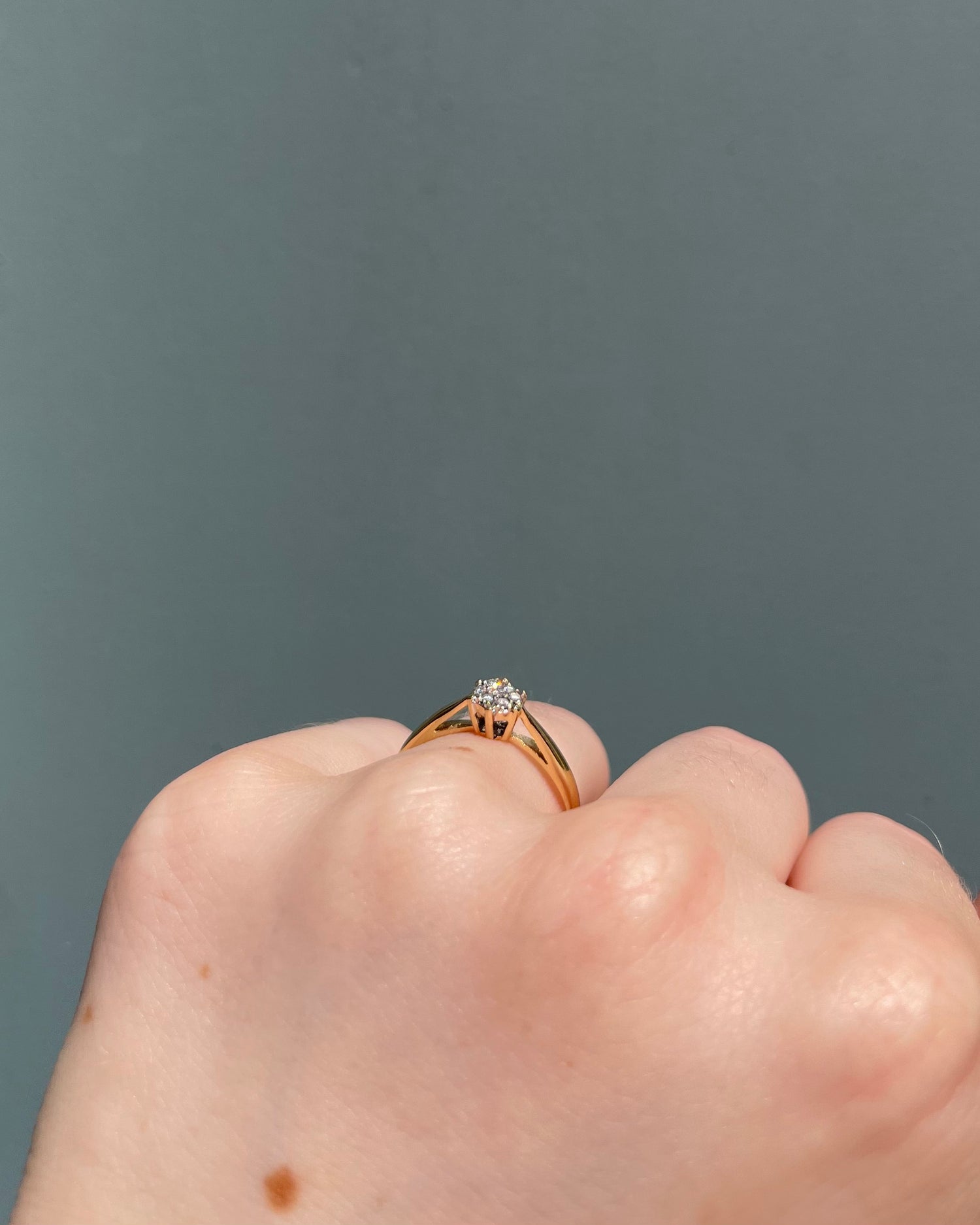Bague Solitaire Fleur 7 Diamants &quot;Gwendy&quot;