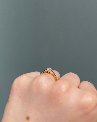 Bague Solitaire Fleur 7 Diamants &quot;Gwendy&quot;