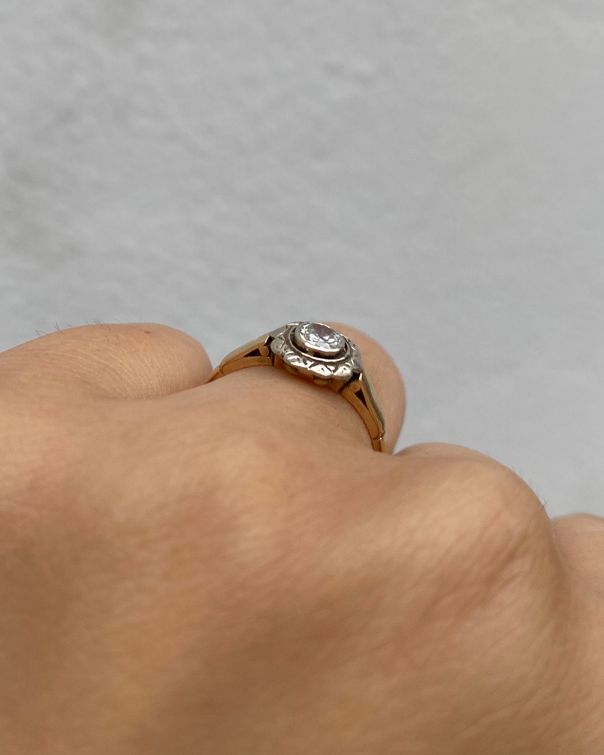 Bague Art Déco Diamant 0.23 carat "Théa"