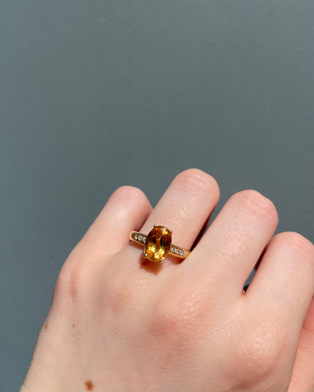 Trilogie Topaze Jaune 3.15 carats &amp; Diamants &quot;Isadora&quot;