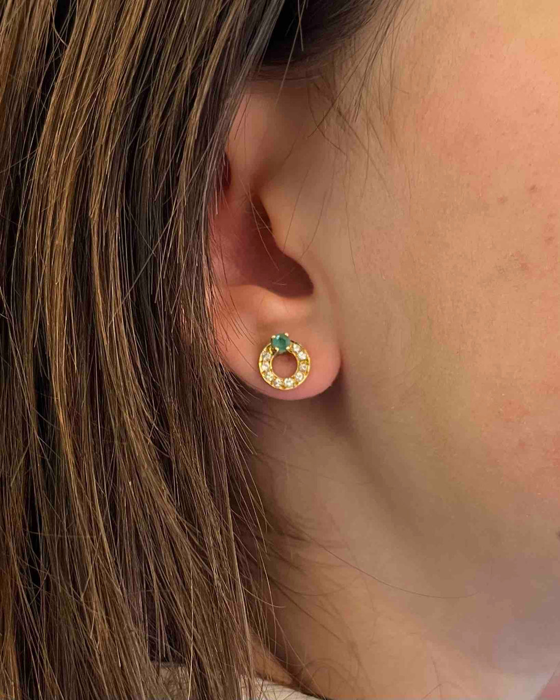 Pendientes "Orianne" de esmeraldas y diamantes