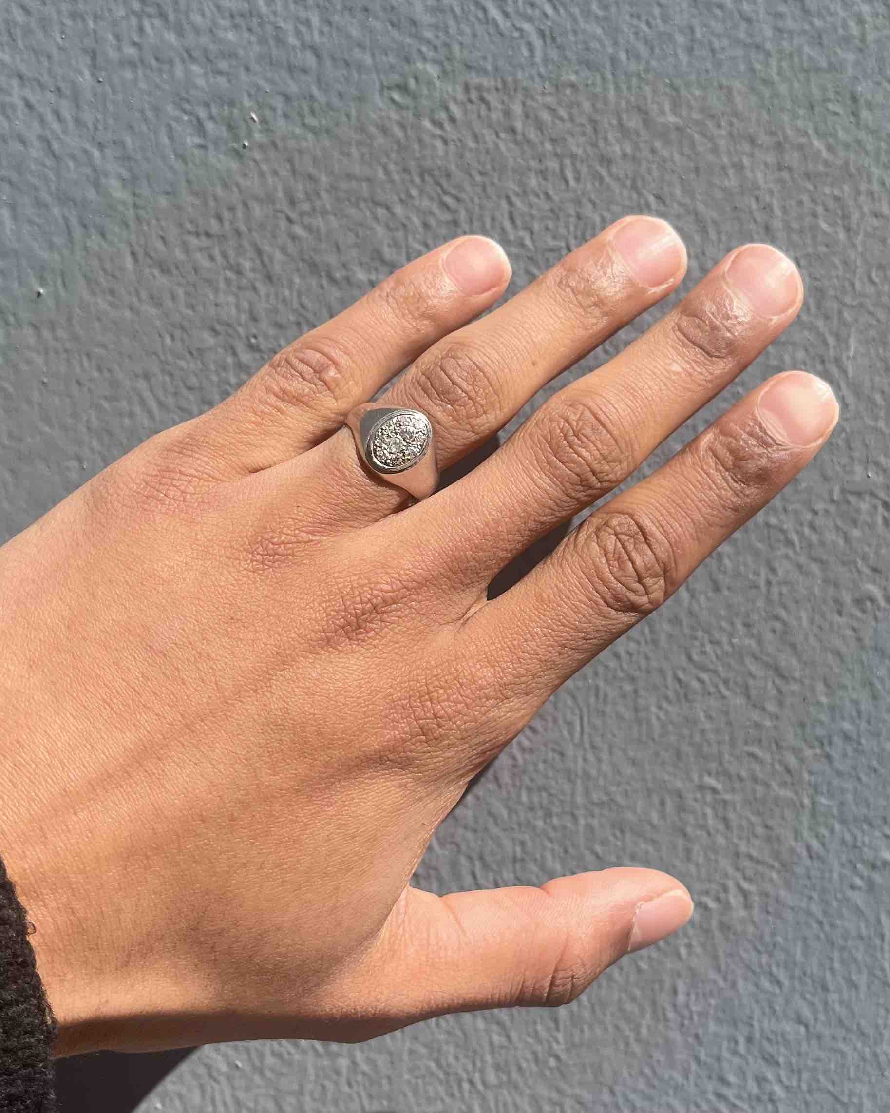Chevalière dix Diamants or 18 carats "Valentine"