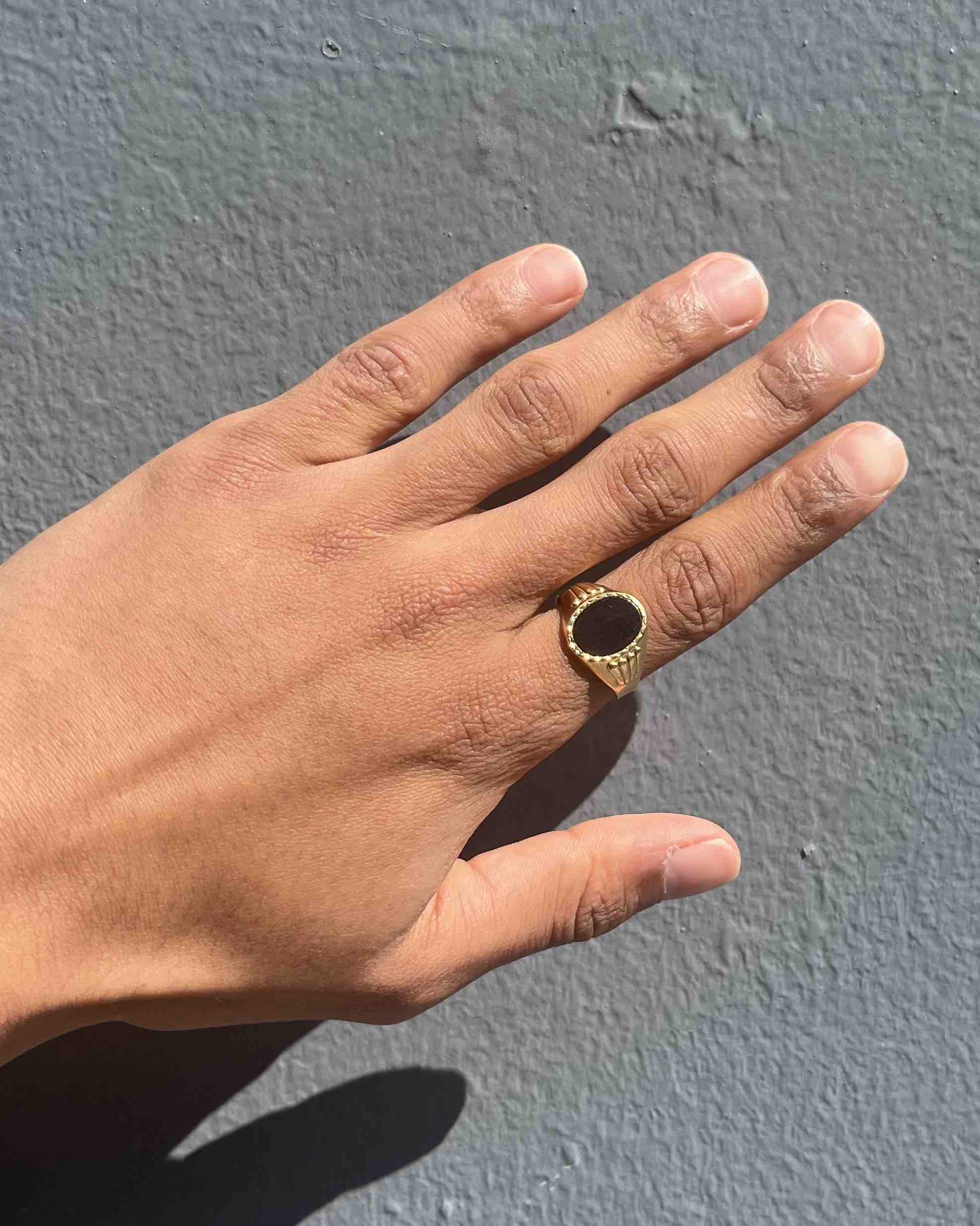 Chevalière vintage Onyx &quot;Gaëlle&quot;