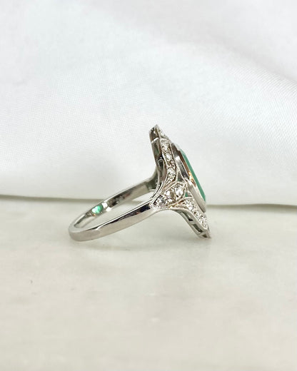 Bague Style Art Déco Émeraude 2.30 carats &amp; Diamants &quot;Fiona&quot;