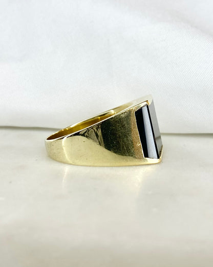 Bague Chevalière Onyx 8.37 g &quot;Elona&quot;