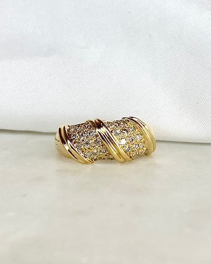 Bague Jonc 30 Diamants &amp; or 18 carats 5,34g &quot;Rachel&quot;