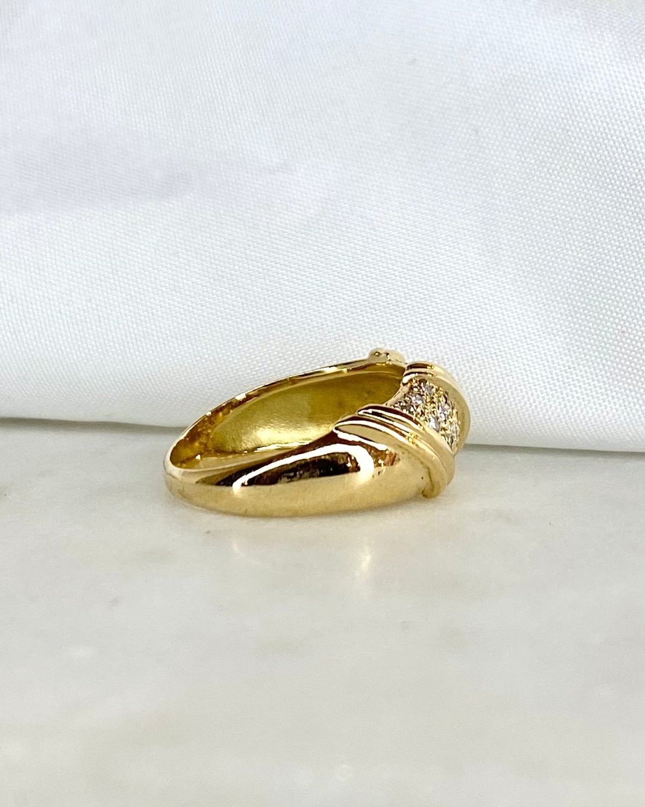 Anillo rígido 30 diamantes y oro de 18 quilates 5,34g "Rachel"