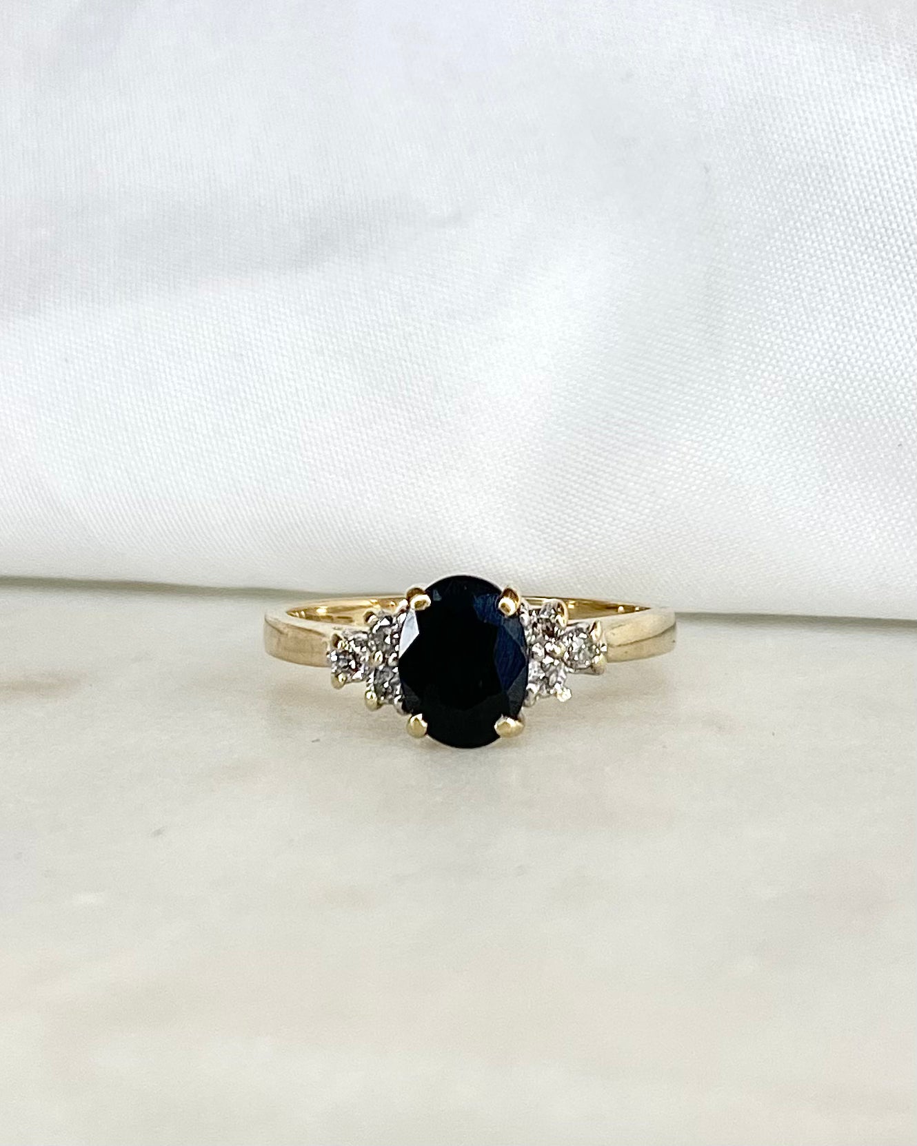 Bague Trilogie Saphir 1.72 carat &amp; Diamants &quot;Zoé&quot;