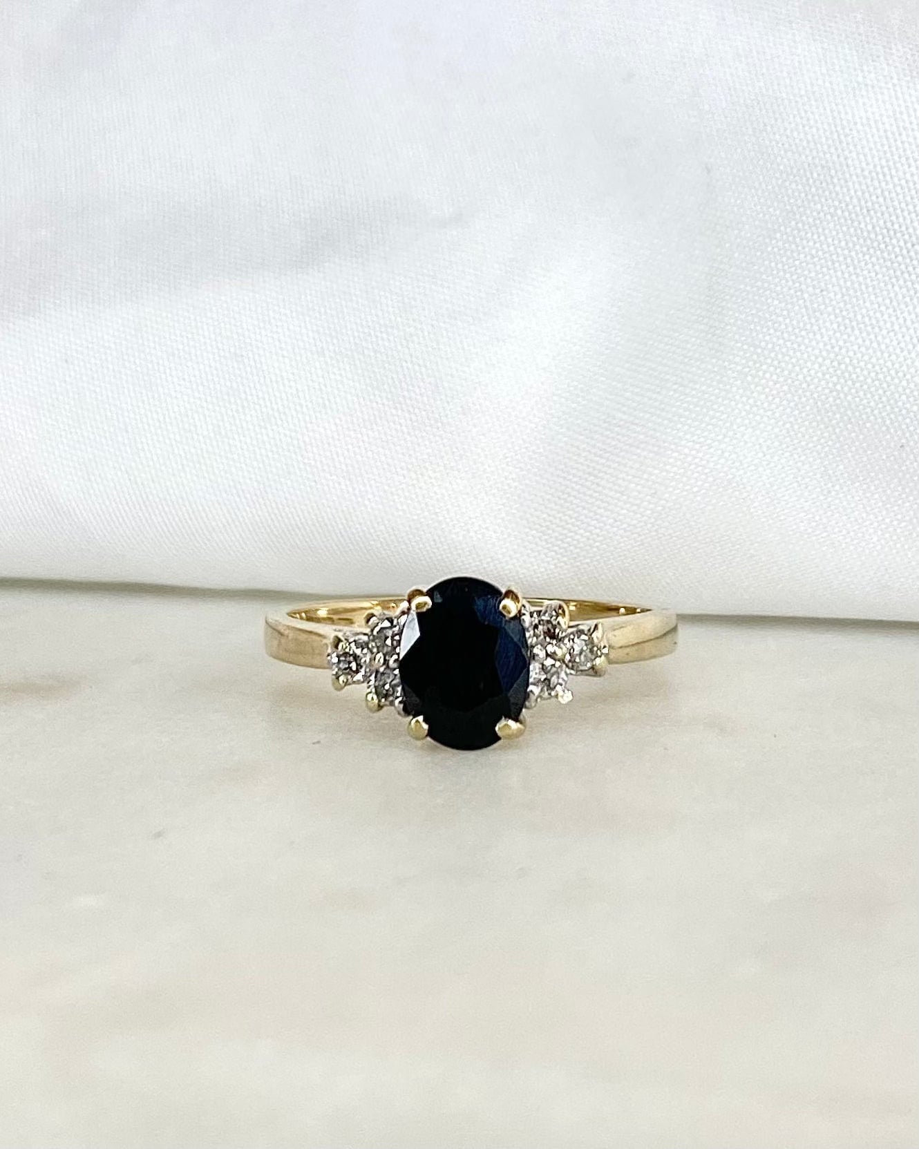 Bague Trilogie Saphir 1.72 carat &amp; Diamants "Zoé"
