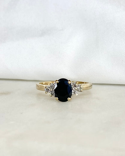 Bague Trilogie Saphir 1.72 carat &amp; Diamants &quot;Zoé&quot;