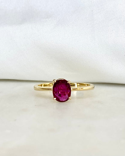 Bague Solitaire Rubis 0.92 carat &quot;Inès&quot;