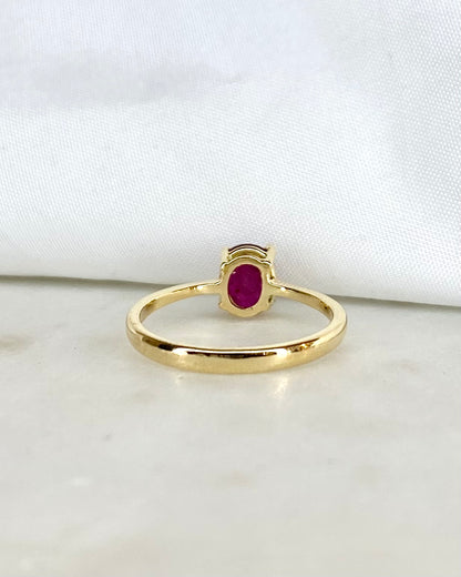 Bague Solitaire Rubis 0.92 carat &quot;Inès&quot;