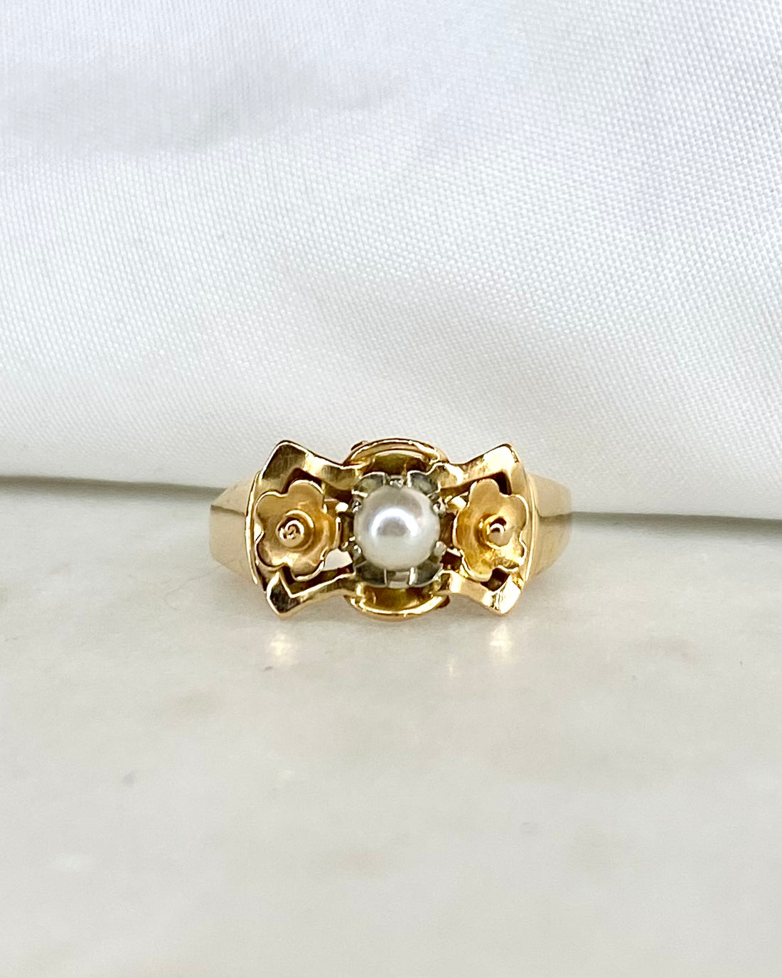 Bague Tank perle &quot;Irene&quot;