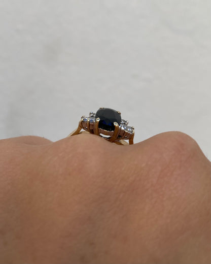 Bague Trilogie Saphir 1.72 carat &amp; Diamants &quot;Zoé&quot;