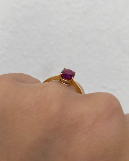 Bague Solitaire Rubis 0.92 carat &quot;Inès&quot;