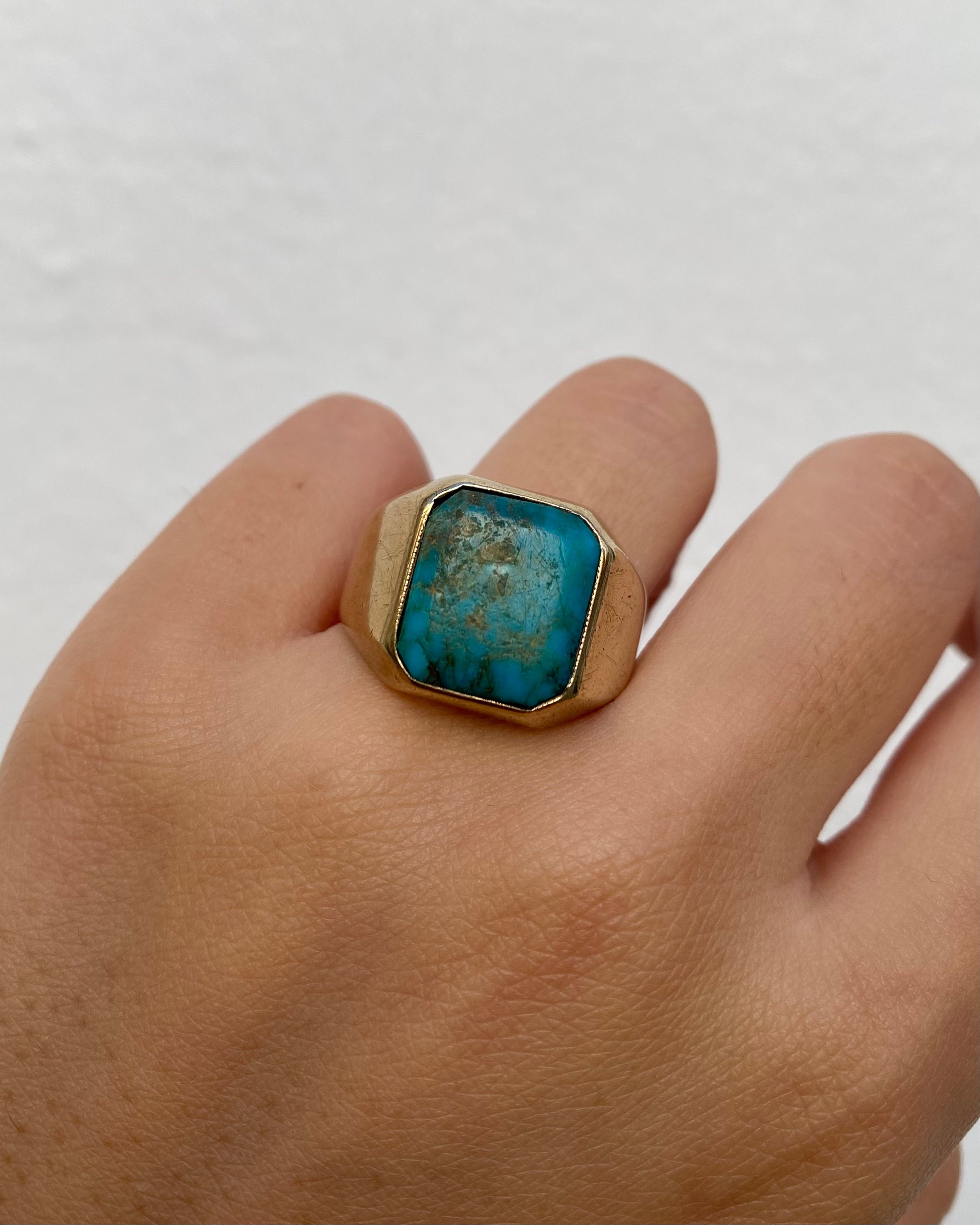 Bague Chevalière Chrysocolle 7.82 g &quot;Sonia&quot;