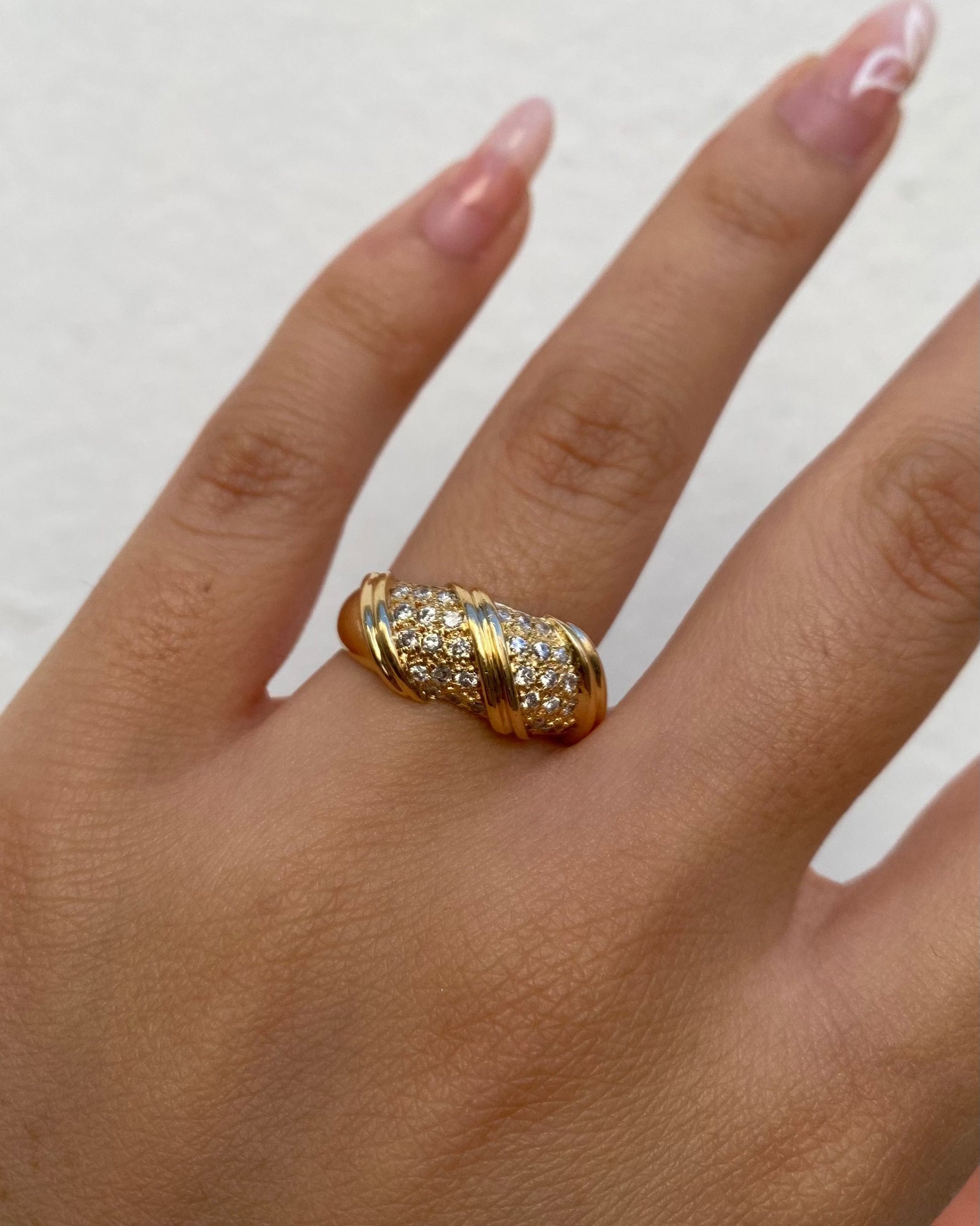Anillo rígido 30 diamantes y oro de 18 quilates 5,34g "Rachel"