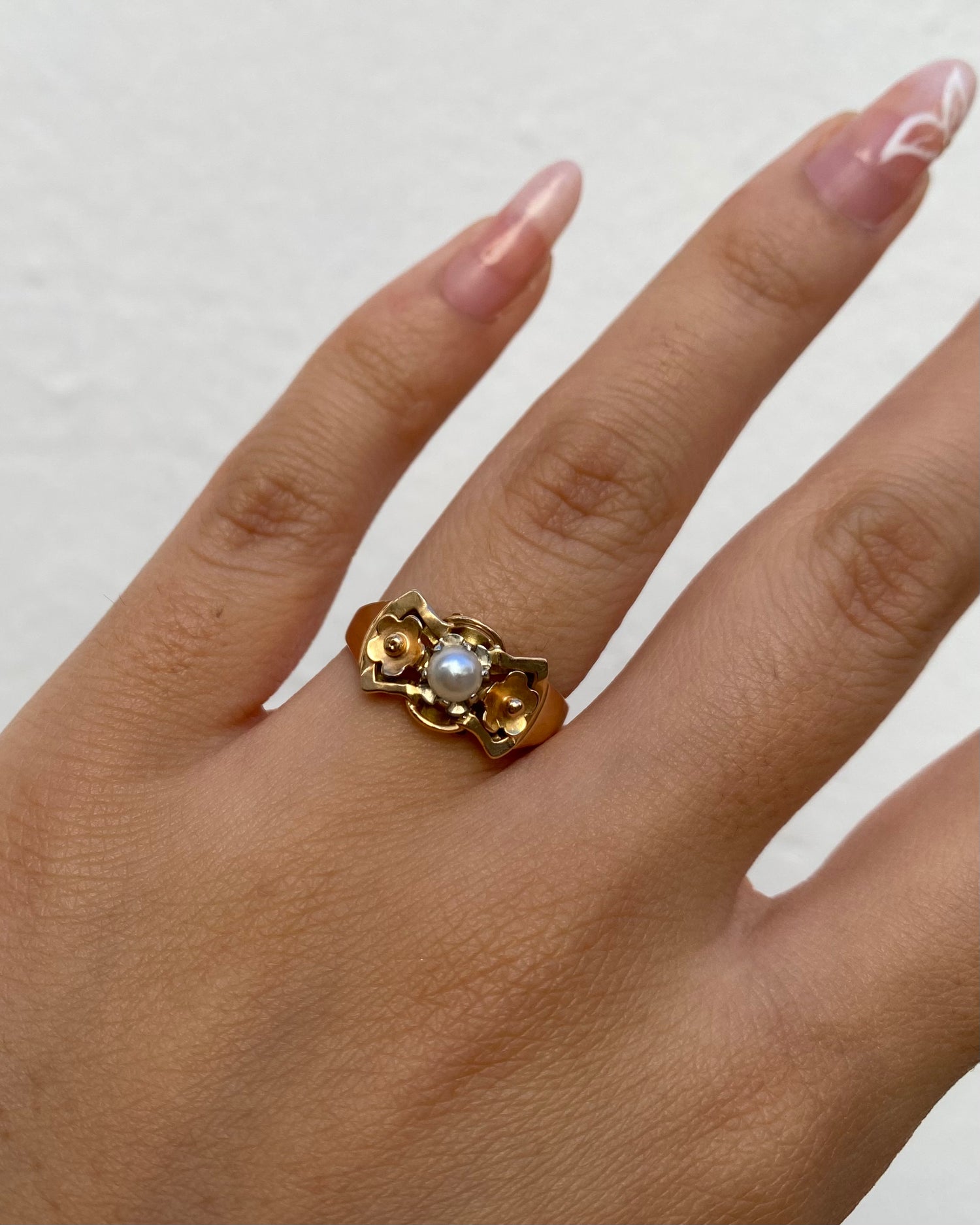 Bague Tank perle &quot;Irene&quot;