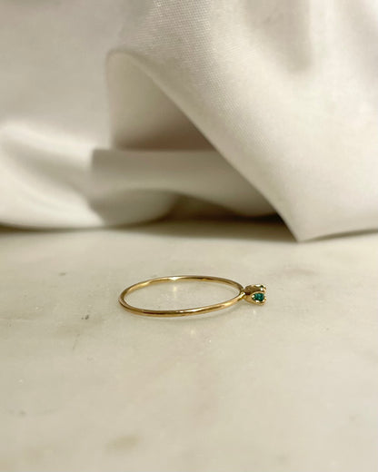 Bague Vintage Solitaire Emeraude &quot;Felicia&quot;