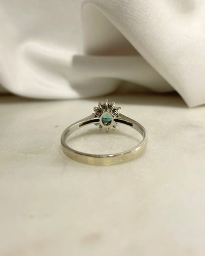 Bague Marguerite Emeraude 0.35 carat &amp; Diamants &quot; Palmira&quot;