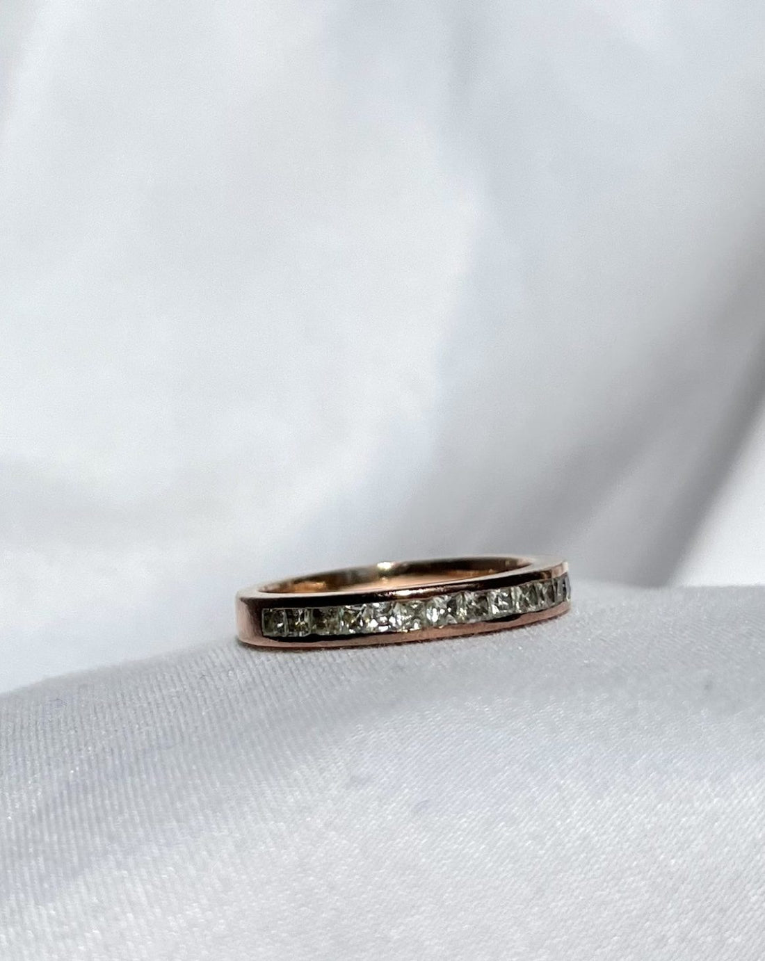 American Aquamarine &quot;Selena&quot; Half Wedding Band