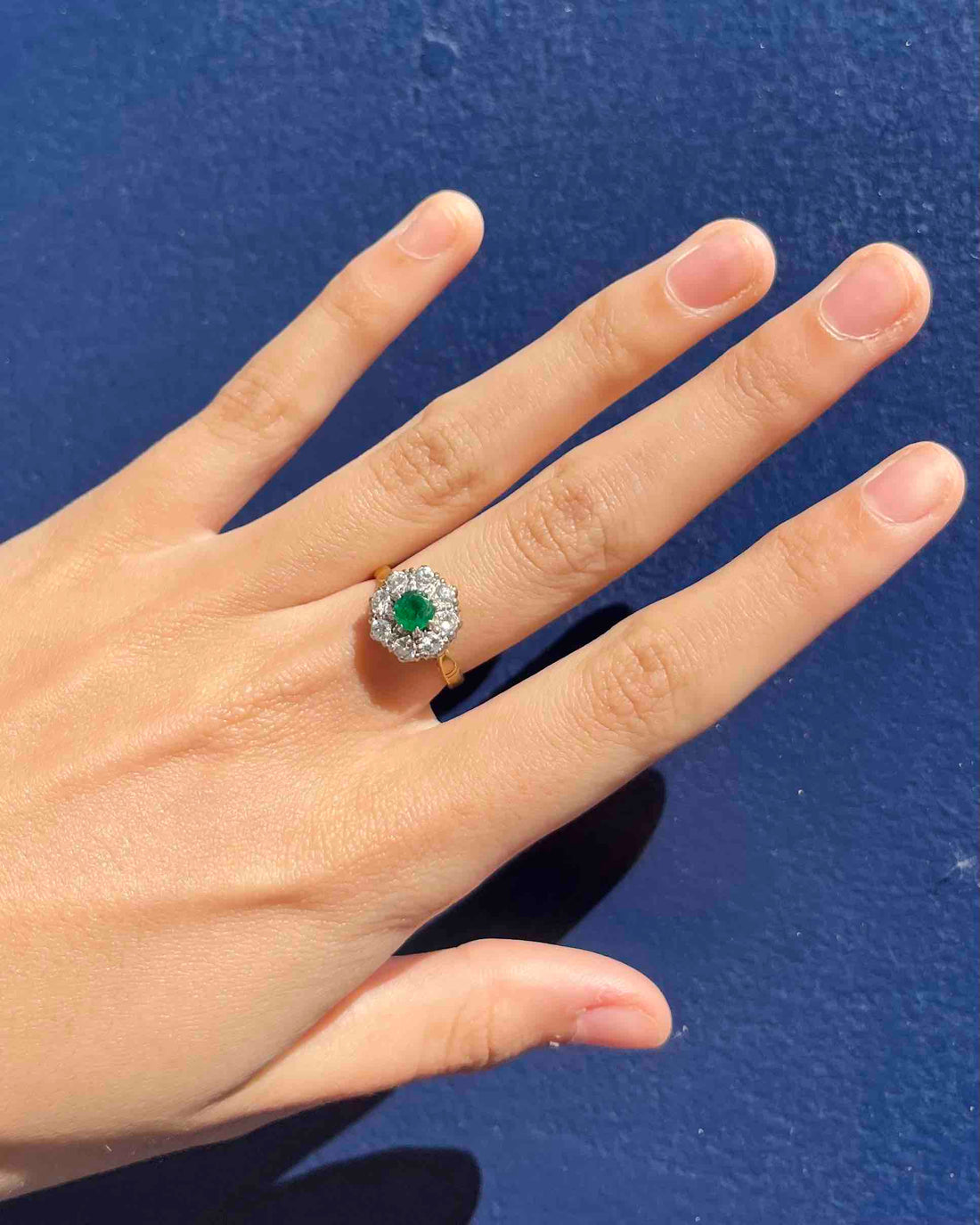 Bague Marguerite Émeraude &amp; Diamants &quot;Loulie&quot;