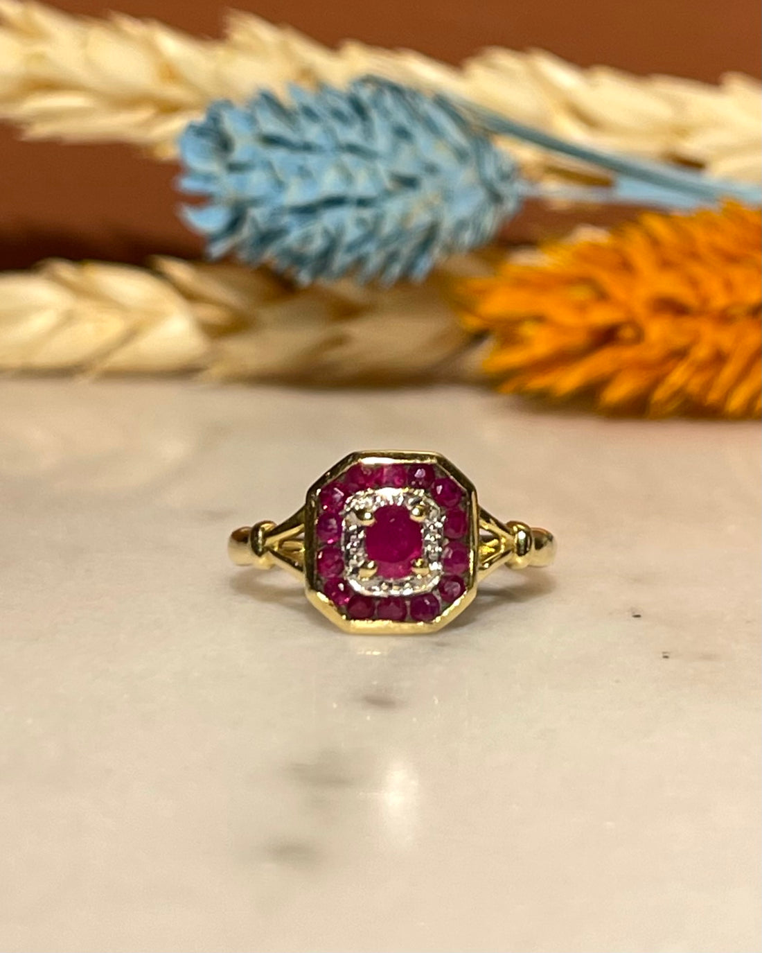 Bague Art-déco Rubis &quot;Osanna&quot;