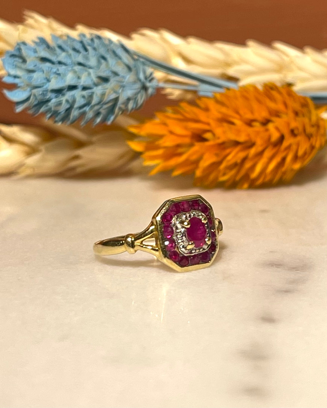 Bague Art-déco Rubis &quot;Osanna&quot;