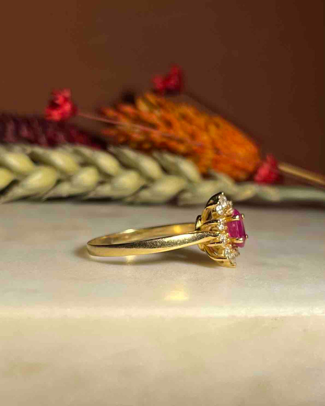 Bague Marguerite Diamants &amp; Rubis &quot;Coline&quot;