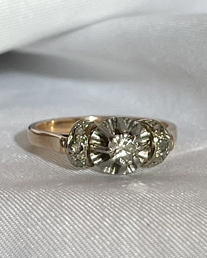 Bague diamant vintage &quot;Arielle&quot;