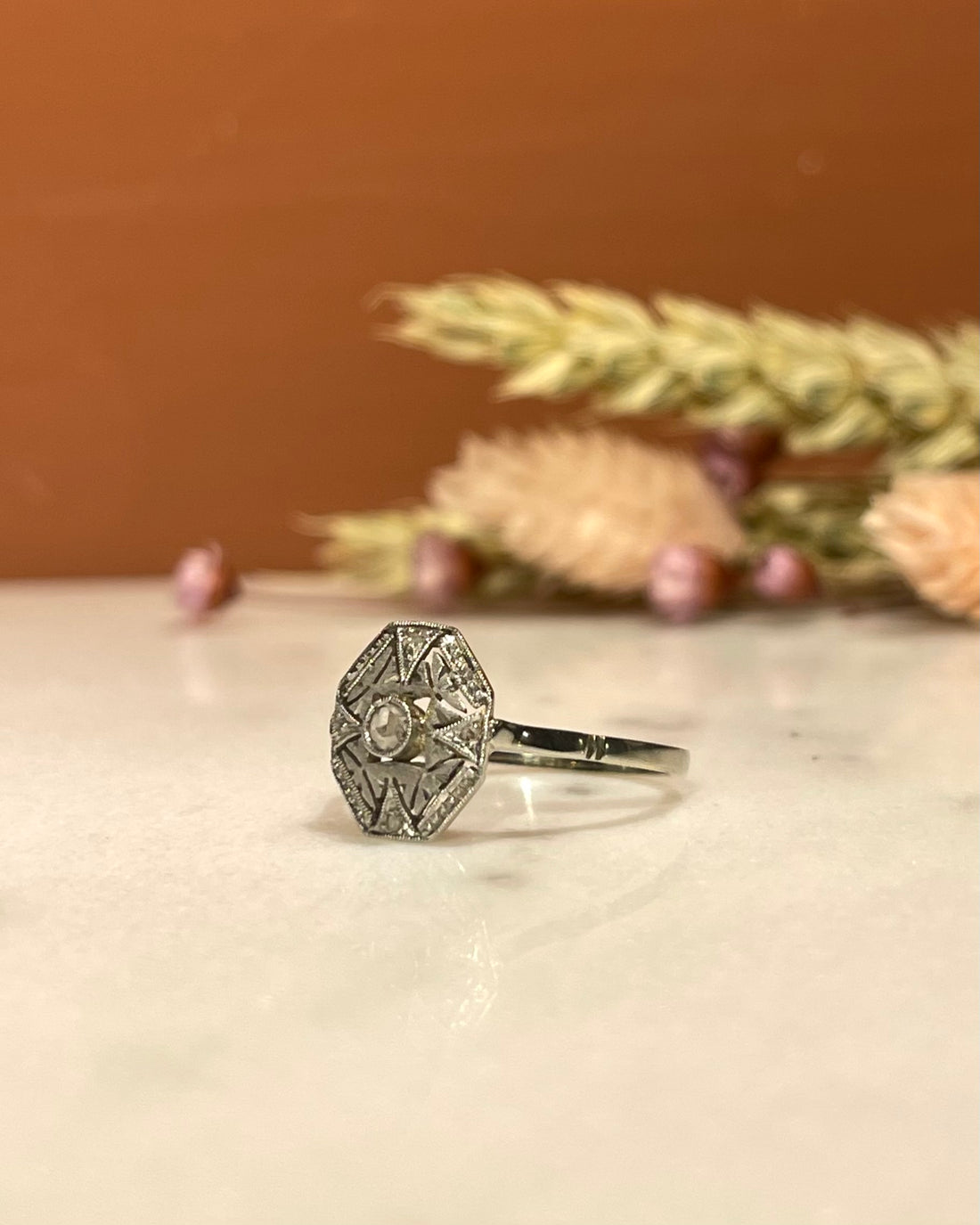 Bague Vintage Art-Déco Diamants &quot;Violaine&quot;