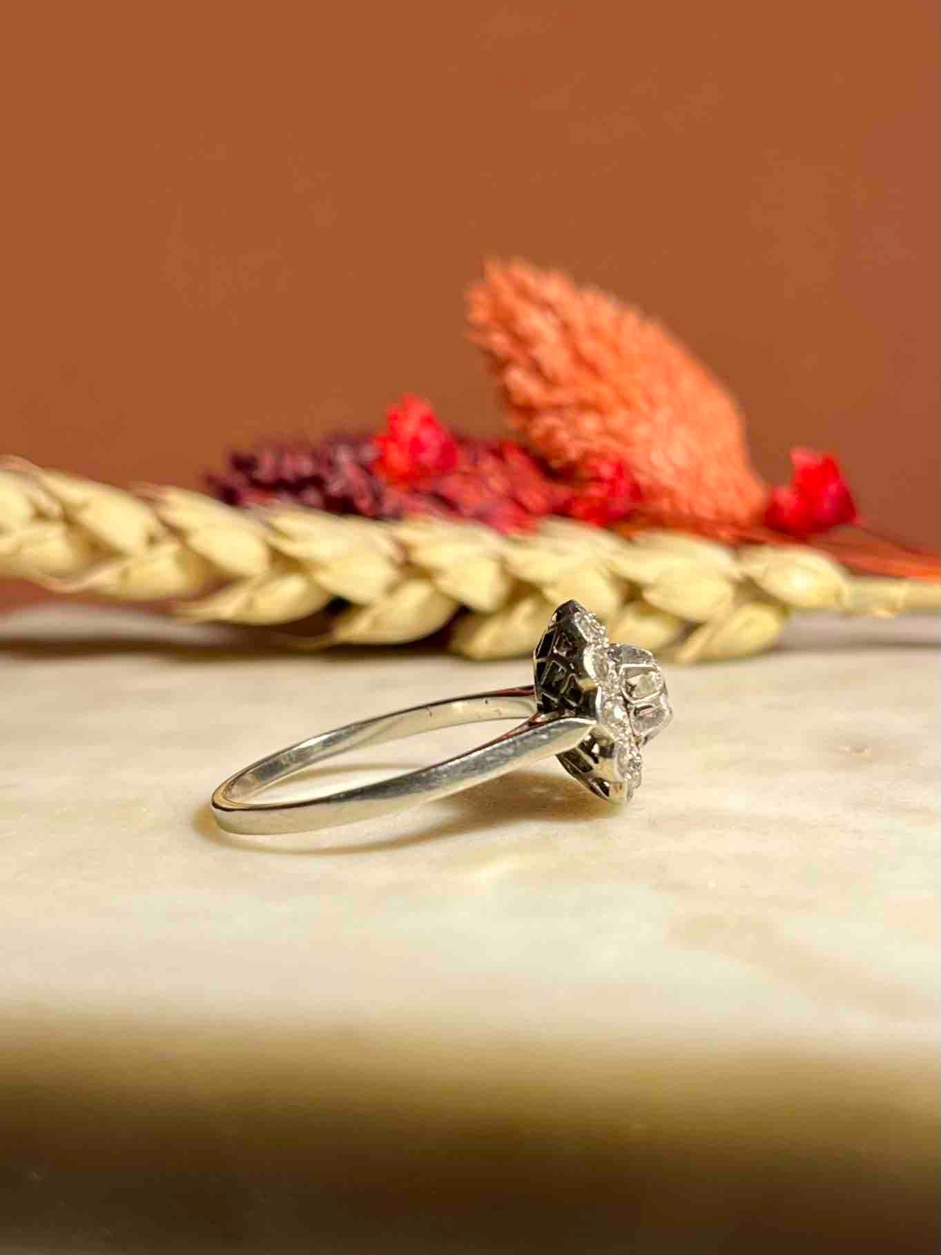 Bague Marguerite  Art-Déco Diamants "Léa"
