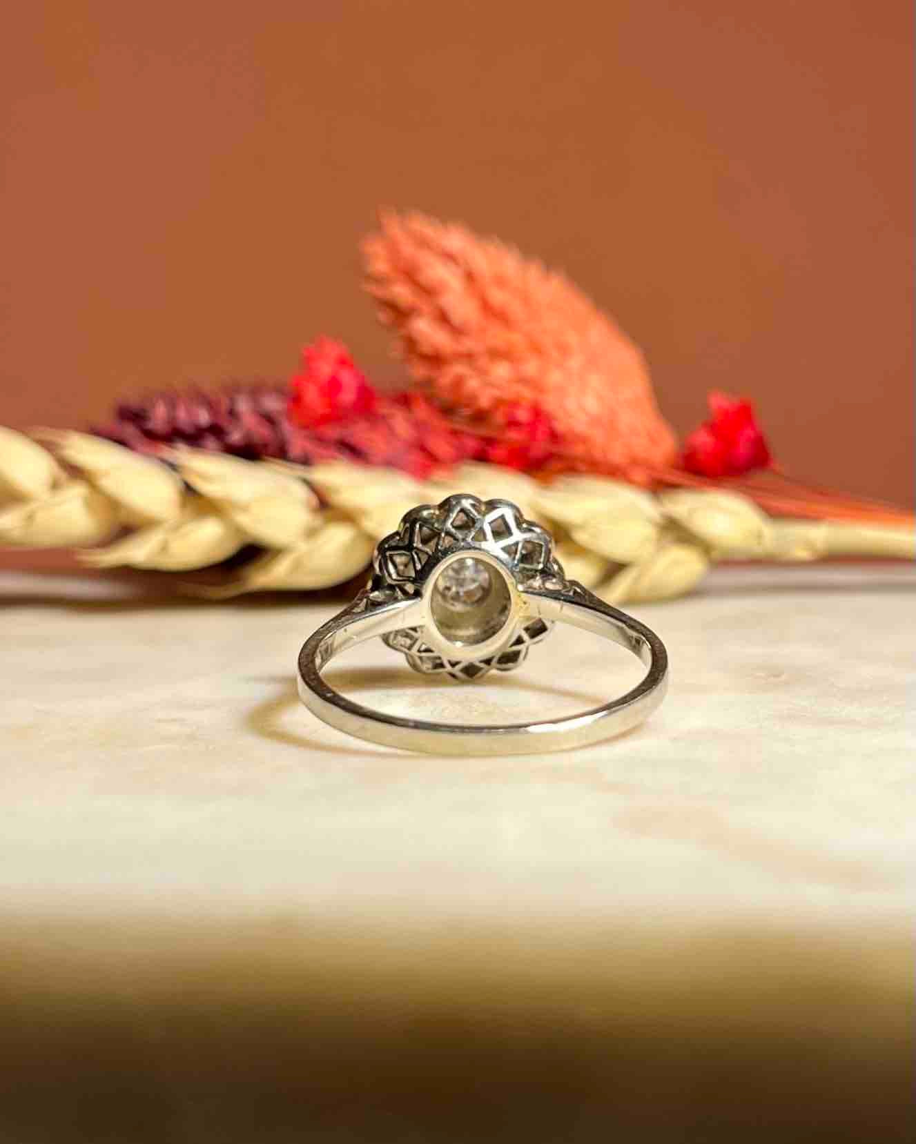 Bague Marguerite  Art-Déco Diamants "Léa"