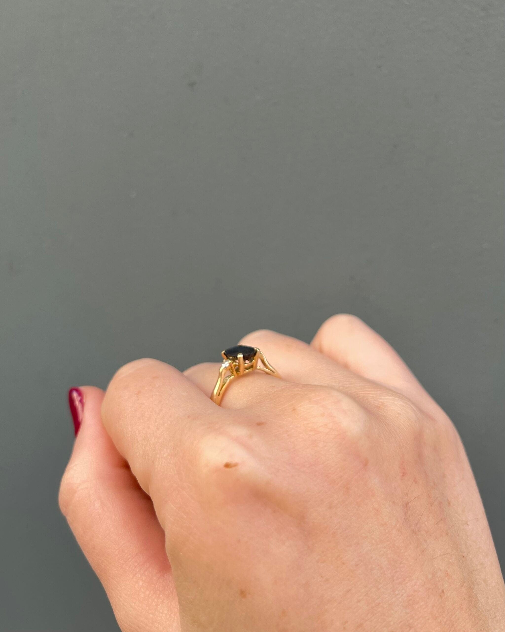 Bague Trilogie Saphir 1 carat &amp; Diamants "Emmanuelle"