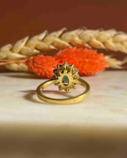 Bague Marguerite Émeraude &amp; Diamants &quot;Ingrid&quot;