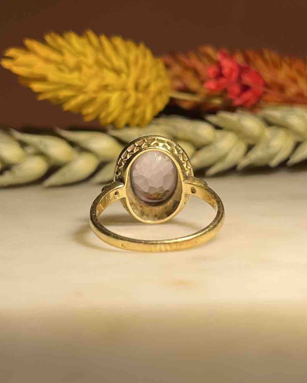 Anillo Art Déco con Amatista y Diamantes "Liria" 