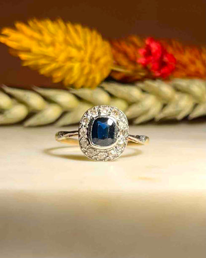 Bague Art-Déco Saphir &amp; Diamants &quot;Mélia&quot;
