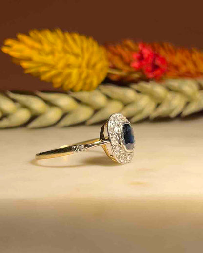 Bague Art-Déco Saphir &amp; Diamants &quot;Mélia&quot;