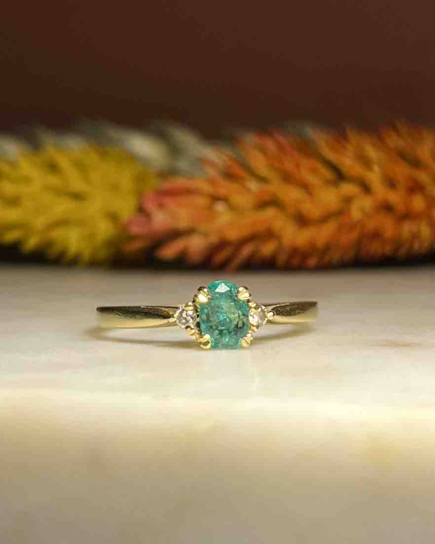 Bague Trilogie Émeraude et Diamants &quot;Thaïs&quot;