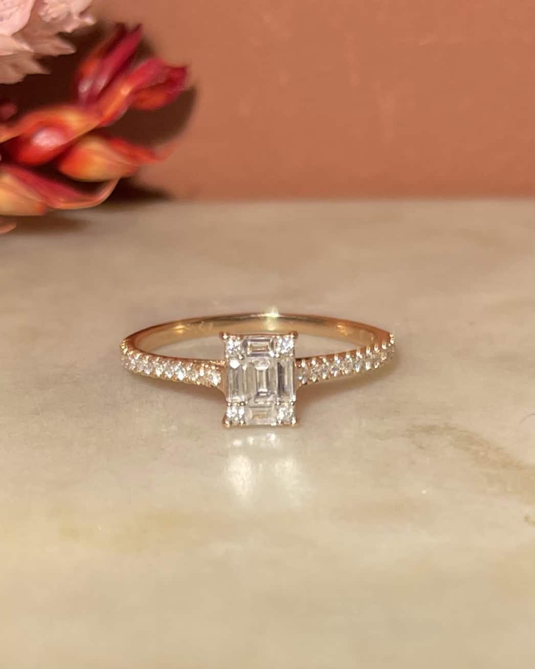 Bague Solitaire 35 Diamants &quot;Rosemary&quot;