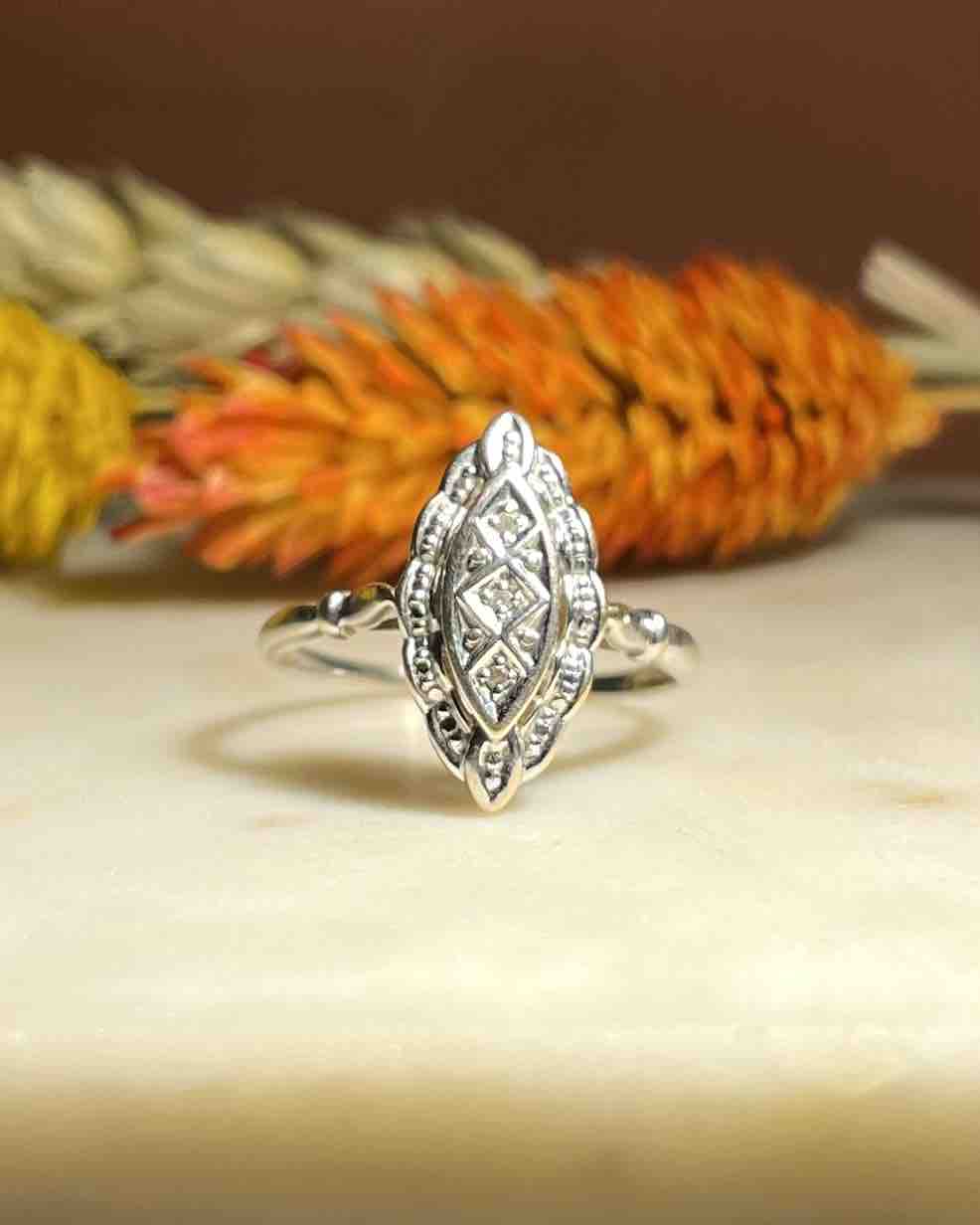 Bague Marquise Or et Diamants &quot;Maelle&quot;