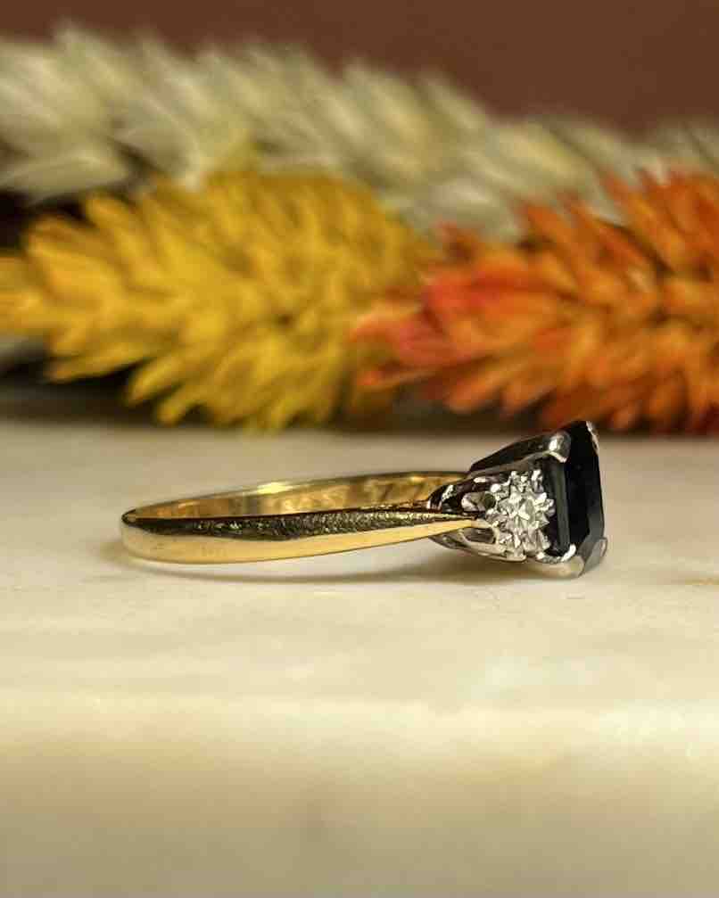 Bague Trilogie Saphir &amp; Diamants &quot;Coralie&quot;