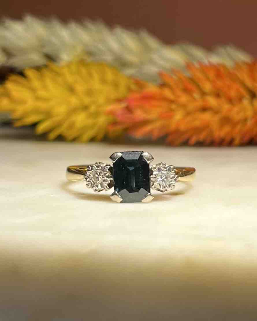 Bague Trilogie Saphir &amp; Diamants &quot;Coralie&quot;