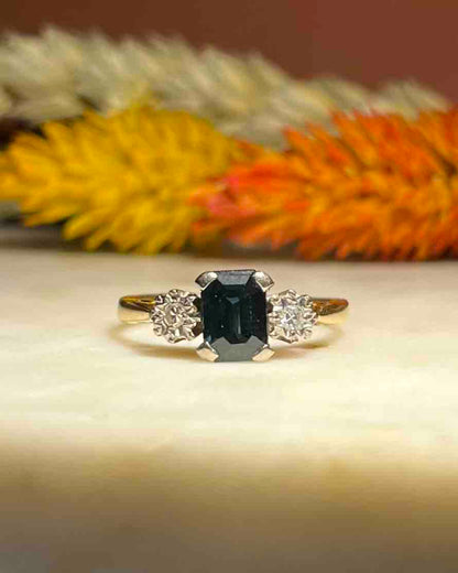 Bague Trilogie Saphir &amp; Diamants &quot;Coralie&quot;