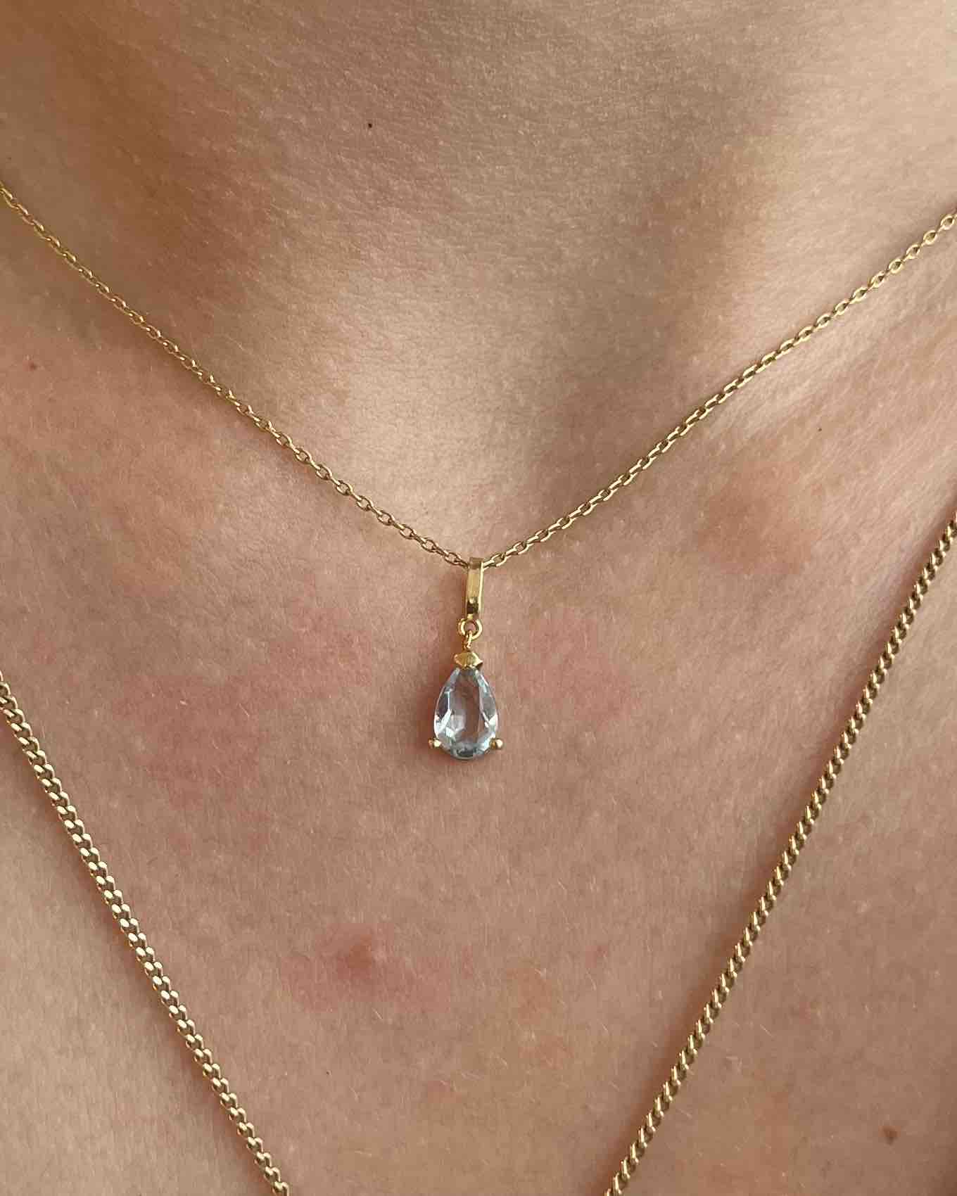 Pendentif "Emie" Aigue-Marine
