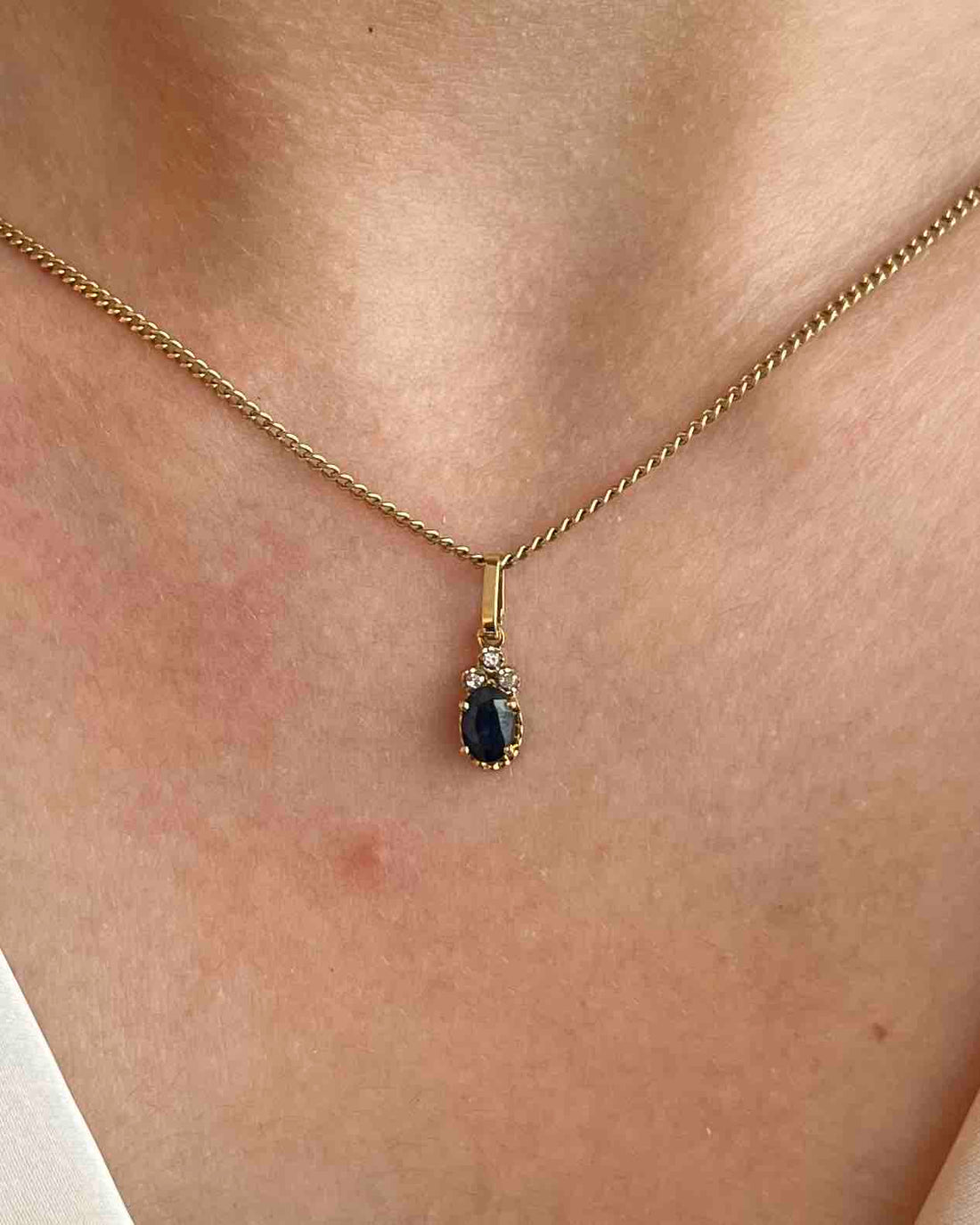 Pendentif Saphir &amp; diamants &quot;Tina&quot;